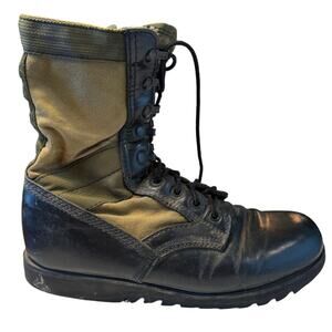 Altama 9R Combat Boots Black Leather & Canvas Jungle Military Boots USA Made